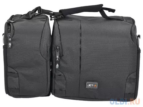 Сумка для фотоаппарата Jet.A CB-12 (36*14*22) Черный/желтый интерьер (Качественный нейлон/полиэстр)