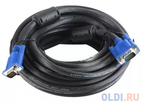 Кабель монитор-SVGA card (15M-15M) 10м 2 фильтра Aopen/Qust ACG341AD-10M