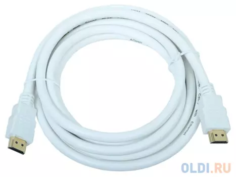 Кабель AOpen HDMI 19M/M 1.4V+3D/Ethernet ACG511W-3M 3m, белый, позолоченные контакты