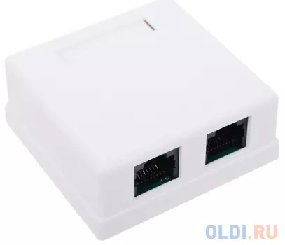 Розетка внешняя RJ-45 (UTP) 5E кат. двойная Telecom TC-SB-2-8P8C-C5E-WH