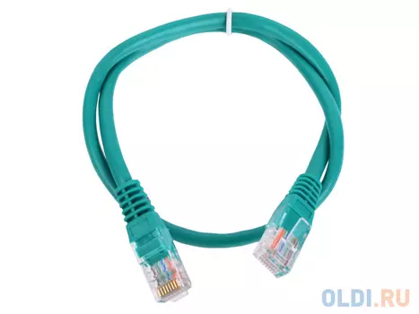 Патч-корд литой Aopen/Qust UTP кат.5е 0,5м зеленый <ANP511_0.5M_G