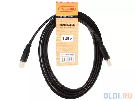 Кабель HDMI 19M/M 1.4V плоский 1.8m TV-COM