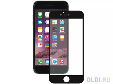 Защитное стекло 3D Deppa для Apple iPhone 6/6S Plus, 0.3 мм, черное