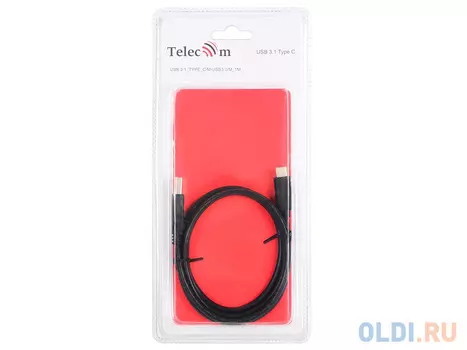 Кабель Type-C USB 3.0 1м VCOM Telecom TC401-1M круглый черный