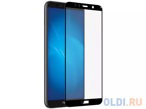 Закаленное стекло с цветной рамкой (fullscreen) для Huawei Honor 7A/Y5 (2018) DF hwColor-58 (black)