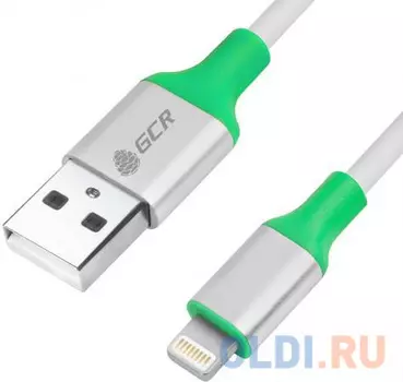 Кабель Lightning 1м Green Connection 33-050543 круглый бело-зеленый