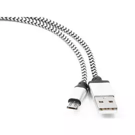 Кабель microUSB 1м Cablexpert круглый серебристый