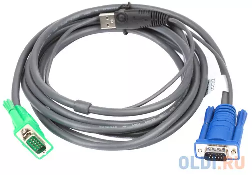 Кабель ATEN KVM Cable 2L-5203U Кабель для KVM: USB(Am)+DB15(m) (PC) -на- SPHD15(m) (KVM), 3м