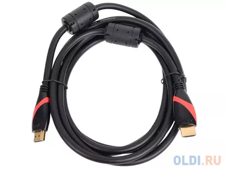 Кабель HDMI 3м VCOM Telecom CG525D-3M ver. 2.0, 2 фильтра круглый черный