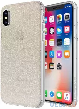 Чехол Incipio Design Series Classic для iPhone X. Материал пластик. Дизайн Champagne Glitter.