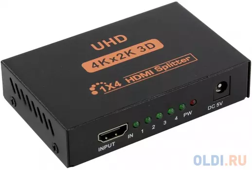 Разветвитель HDMI 1=4 4k@30 HZ Telecom TTS7005