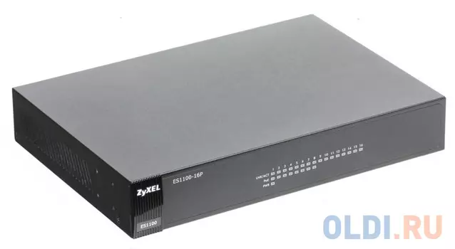 Коммутатор ZyXEL ES1100-16P 16-портовый коммутатор Fast Ethernet c 8 портами PoE