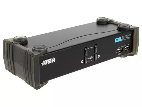 Переключатель ATEN CS1762A-AT-G KVM+Audio+USB 2.0, 1 user USB+DVI = 2 cpu USB+DVI, со шнурами USB 2х1.8м., 1920x1200 60Hz, настол., исп.стандарт.ш