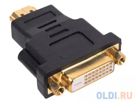 Переходник HDMI-DVI Cablexpert A-HDMI-DVI-3, 19M/25F, золотые разъемы, пакет