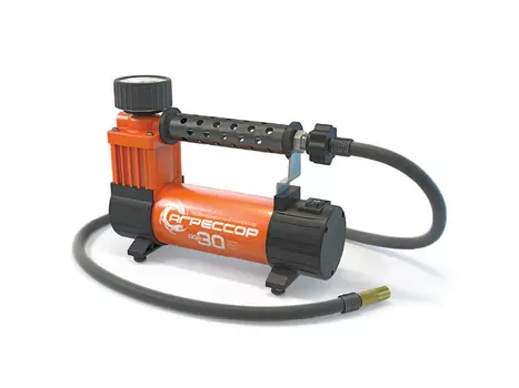 Компрессор автомобильный Агрессор AGR-30, металлический, 12V, 140W, производ-сть 30 л./мин., сумка, 1/8