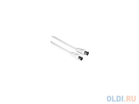 Кабель Hama антенный, коаксиальный штекер (m-f), 75 дБ, 1.5 м, белый H-11900