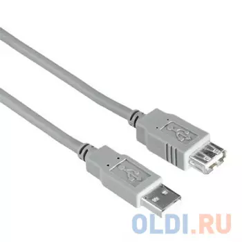 Кабель удлинитель Hama USB 2.0 A-A (m-f) 1.8 м, серый H-30619