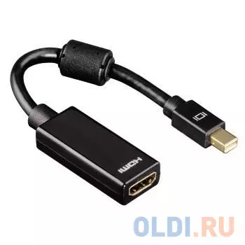 Адаптер Hama H-54560 mini DisplayPort - HDMI, позолоченный штепсель, черный