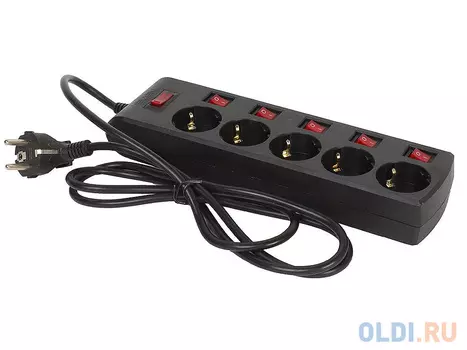 Сетевой фильтр Sven SF-05PL 1,8 м (5 розеток) черный