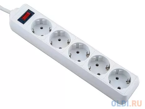 Сетевой фильтр Defender ES белый 5.0 m 5 розеток