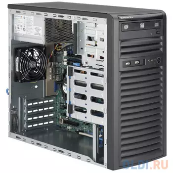 Серверная платформа SuperMicro SYS-5039D-I E3-1200v5/6, 4xDDR4, 4x3.5 NHP, C232 SATA3 (RAID 0/1/10/5), 2x1GbE, IPMI, 3xPCIE, 300W, COM, VGA, Tower
