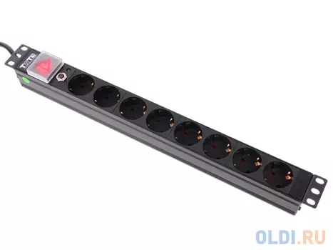 Блок розеток Lanmaster TWT-PDU19-16A8P-1.8 8 розеток 1.8 м черный