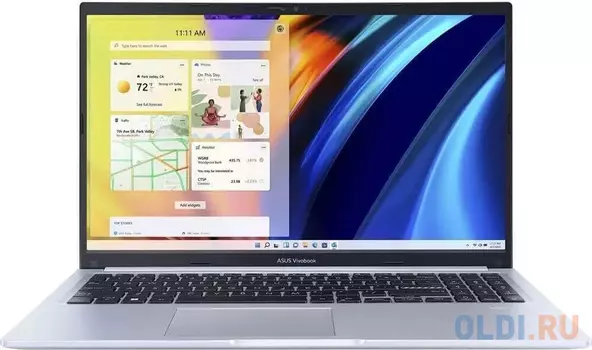 Ноутбук ASUS VivoBook Series X1502ZA-EJ2233 15.6" 1920x1080/Intel Core i3-1220P/RAM 8Гб/SSD 512Гб/Intel UHD/ENG|RUS/DOS серебристый 1.7 кг 90NB0V