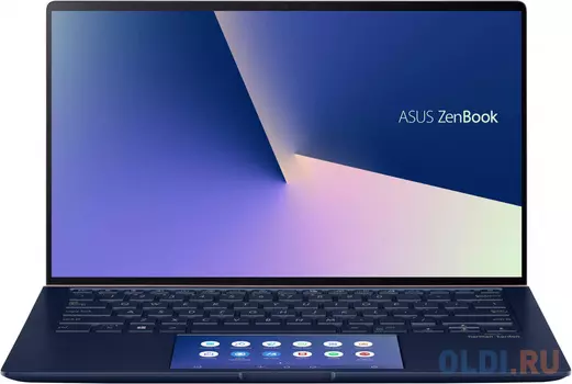 Ноутбук ASUS Zenbook 14 UX434FQ-A5038R 14" 1920x1080 Intel Core i7-10510U 512 Gb 16Gb WiFi (802.11 b/g/n/ac/ax) Bluetooth 5.0 nVidia GeForce MX350 2048 Мб синий Windows 10 Professional 90NB0RM5-M01670