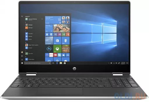 Ноутбук HP Pavilion x360 15-dq1008ur 15.6" 1920x1080 Intel Core i3-10110U 256 Gb 8Gb Bluetooth 5.0 Intel UHD Graphics серебристый Windows 10 Home 22N44EA