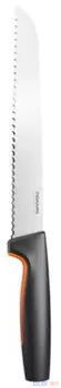 Нож кухонный Fiskars Functional Form 1057538 стальной для хлеба лезв.213мм серрейт. заточка черный/оранжевый