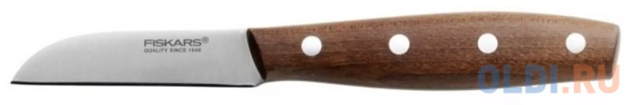 Нож кухонный Fiskars Norr (1016475) стальной для чистки овощей и фруктов лезв.70мм прямая заточка коричневый