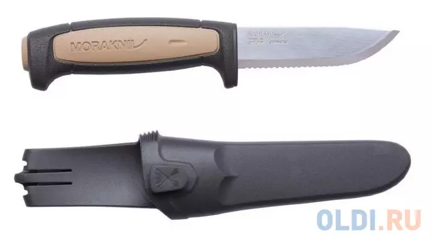 Нож Morakniv Rope (12245) стальной лезв.91мм серрейт. заточка черный/бежевый