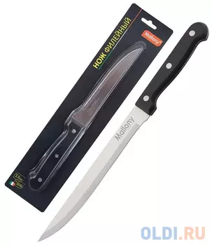 НОЖ НЕРЖ. ФИЛЕЙНЫЙ 12 СМ РУЧКА БАКЕЛИТ. (1/24) "MALLONY" MAL-04B