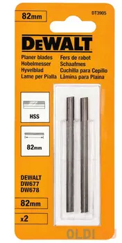 Ножи для рубанка DeWALT DT3905-QZ HSS, двусторонние, 80мм, 2шт.