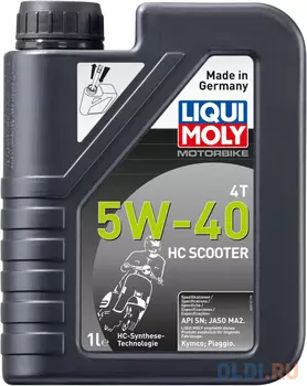 НС-синтетическое моторное масло LiquiMoly Motorbike 4T HC Scooter 5W40 1 л 20829