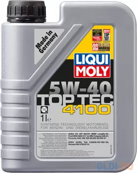 НС-синтетическое моторное масло LiquiMoly Top Tec 4100 5W40 1 л 7500