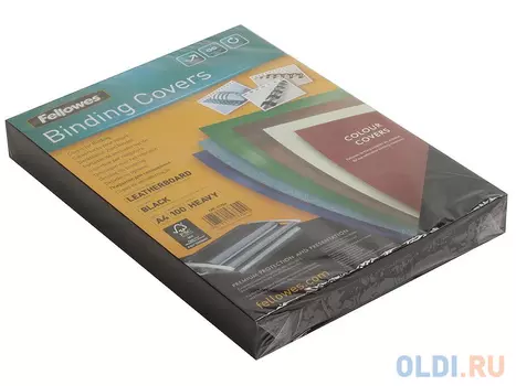 Обложка Delta A4 Fellowes. Цвет: черный, 100 шт, тиснение под кожу, шт (FS-53704)