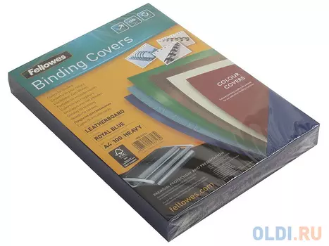 Обложка Delta A4 Fellowes. Цвет: синий ROYAL, 100 шт, тиснение под кожу, шт (FS-53713)