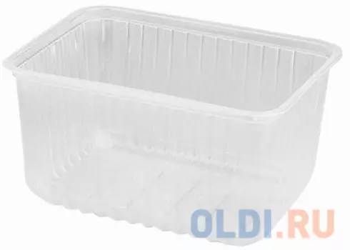 Одноразовые контейнеры 1500 мл, БЕЗ КРЫШЕК, комплект 50 шт., 179х132х89 мм, ПП, прозрачные, крышка 605091