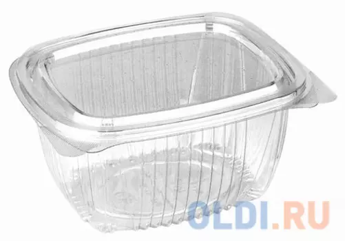 Одноразовые контейнеры прямоугольные 750 мл, С КРЫШКОЙ, комплект 75 шт., 156х129х73 мм, ПЭТ, прозрачные