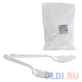 Одноразовые ложки столовые СТАНДАРТ, 180 мм, комплект 48 шт., ЛАЙМА, пластиковые, прозрачные, "Кристалл", 602654
