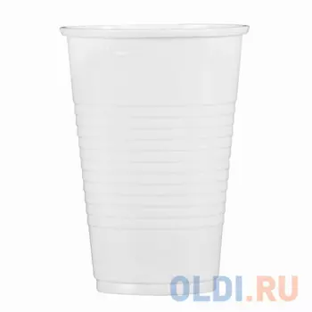 Одноразовые стаканы, комплект 100 шт., 200 мл, ЭКОНОМ, полипропилен (ПП), белые, вес 1,9 г, СТИРОЛПЛАСТ