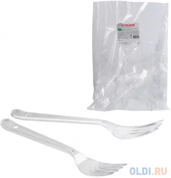 Одноразовые вилки СТАНДАРТ, 180 мм, комплект 48 шт., ЛАЙМА, пластиковые, прозрачные, "Кристалл", 602653