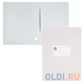 Офис-папка скоросшиватель, лакированный, микрогофрокартон, 470 г/кв.м,233х30х315 мм, белый