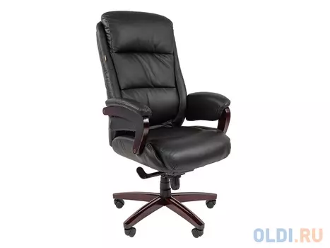 Офисное кресло Chairman 404, кожа+PU, черн.