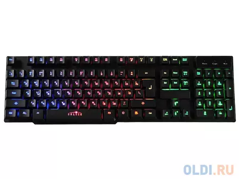 Клавиатура игровая Oklick 760G black USB LED, алюминиевое основание, RGB-подсветка с разными режимами