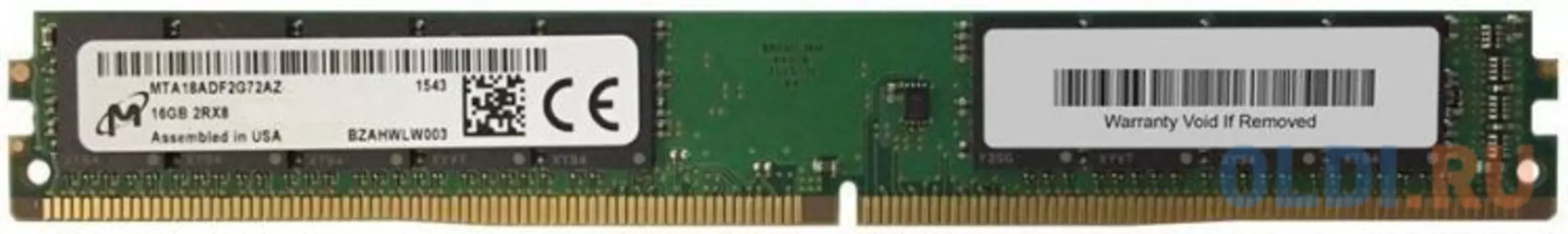 Оперативная память 16Gb (1x16Gb) PC4-21300 2666MHz DDR4 UDIMM CL19 Micron MTA18ADF2G72AZ-2G6E1