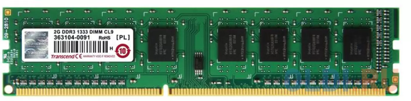 Оперативная память 2Gb (1x2Gb) PC3-10600 1333MHz DDR3 DIMM CL9 Transcend TS256MLK64V3N