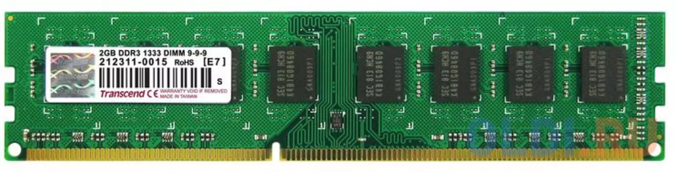 Оперативная память 2Gb (1x2Gb) PC3-10600 1333MHz DDR3 DIMM CL9 Transcend TS256MLK64V3U