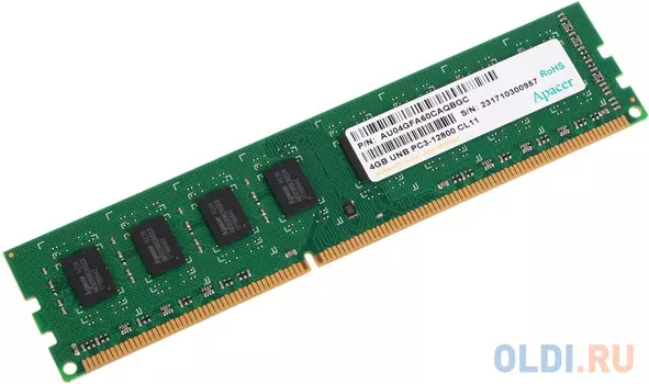 Оперативная память для компьютера Apacer DL.04G2K.HAM DIMM 4Gb DDR3 1600MHz